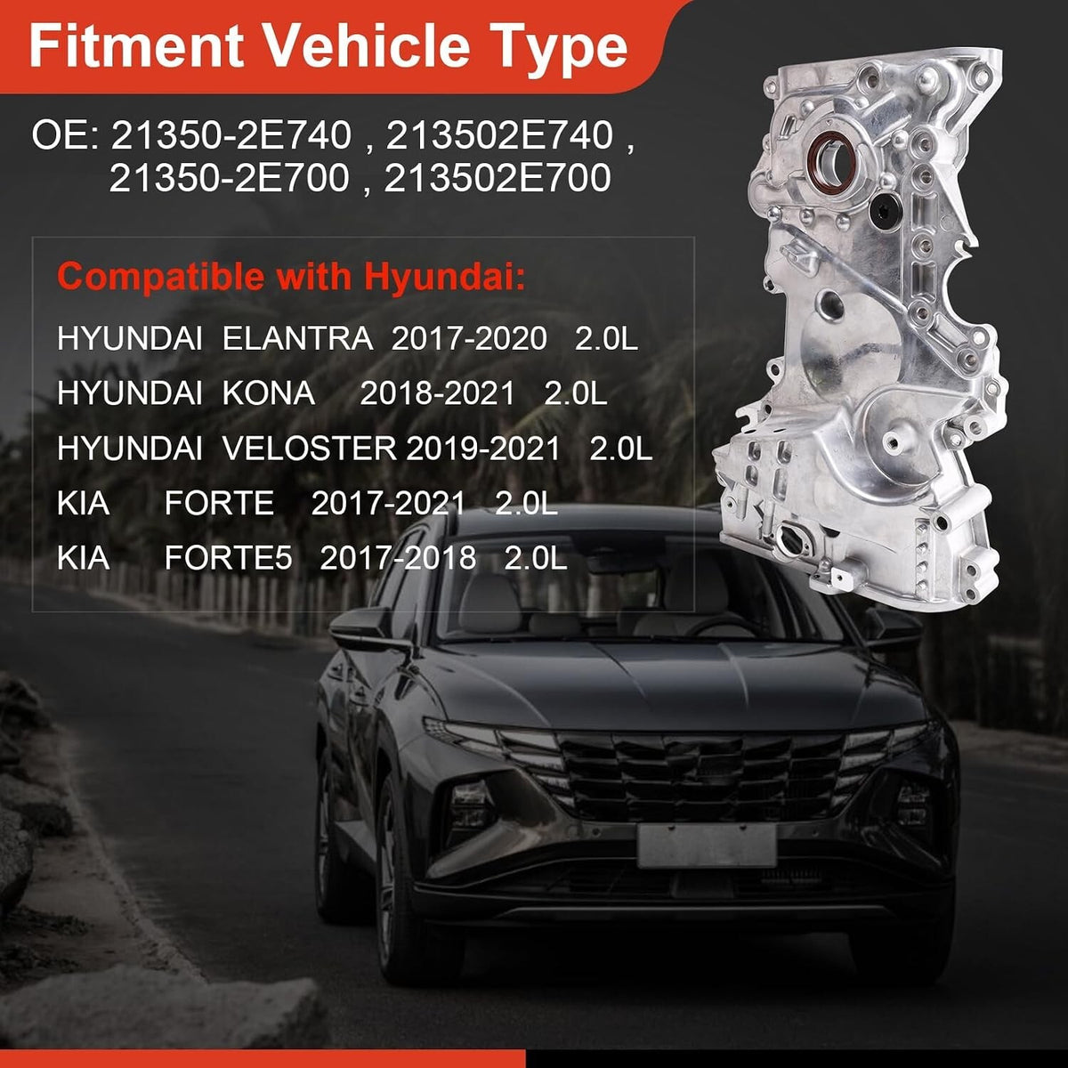 Fits for 2017-2020 Hyundai Elantra 2.0L New Engine Oil Pump Timing Chain Cover