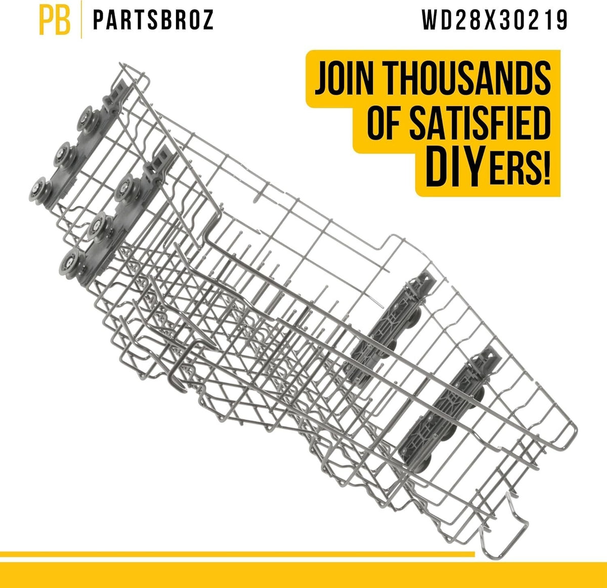 PartsBroz WD28X35779 WD28X30219 Dishwasher Upper Rack Assembly GE Haier