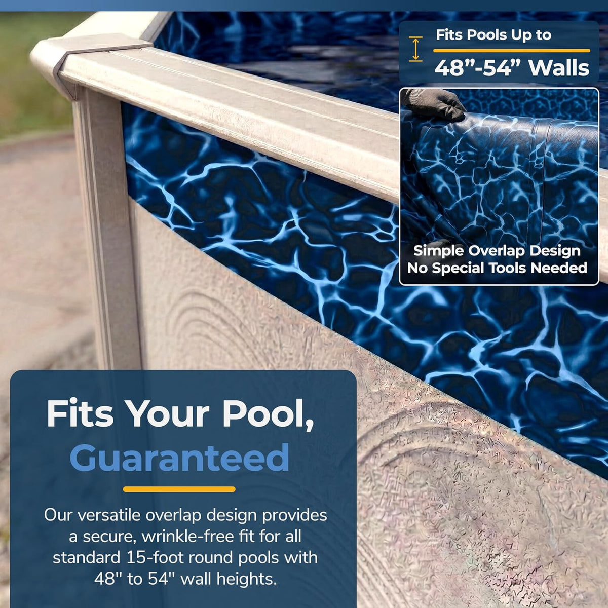 Evening Bay 15-Ft round Overlap Pool Liner for Above-Ground Steel Wall Pools – W