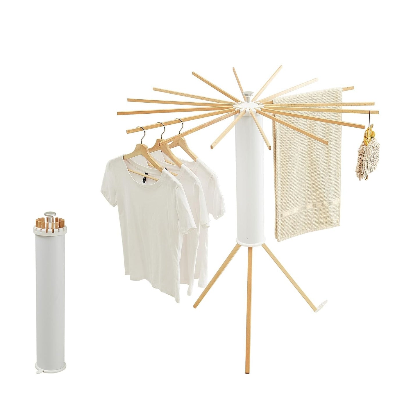 Tripod Clothes Drying Rack, Garment Rack Portable and Foldable Space Saving L...