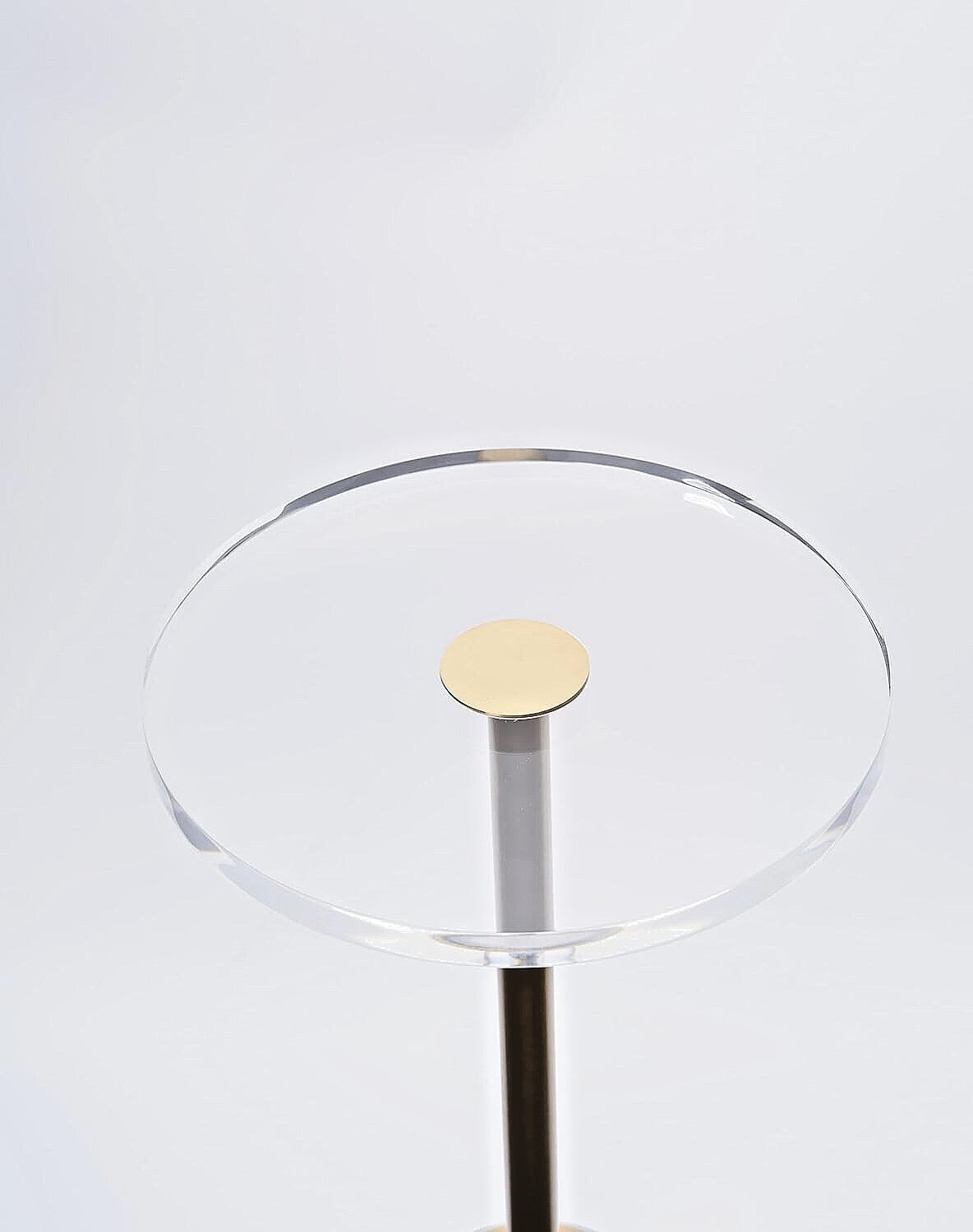 Clear Acrylic End Table,Brushed Brass Metal,Side Table for Office,Nightstand ...