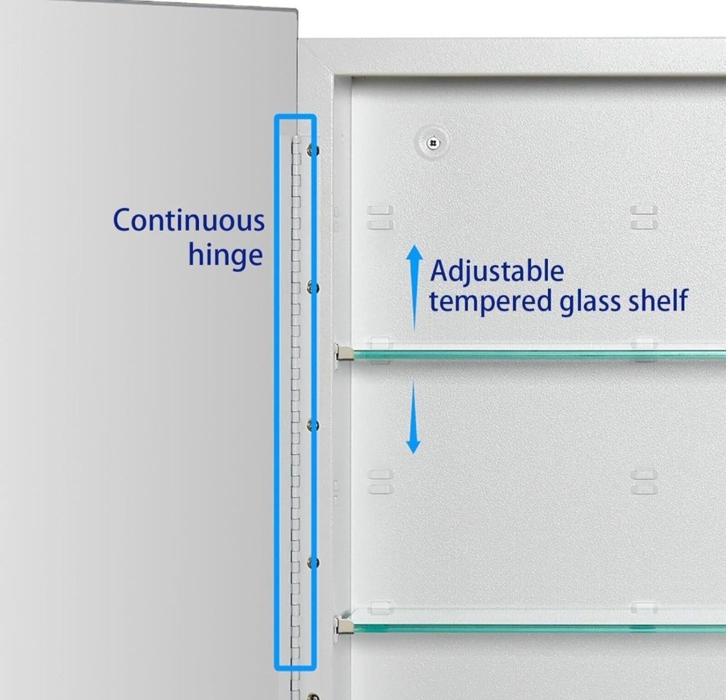 Bathroom Medicine Cabinet with Beveled Edge Mirrored Door 14 x 18 inch, Recessed