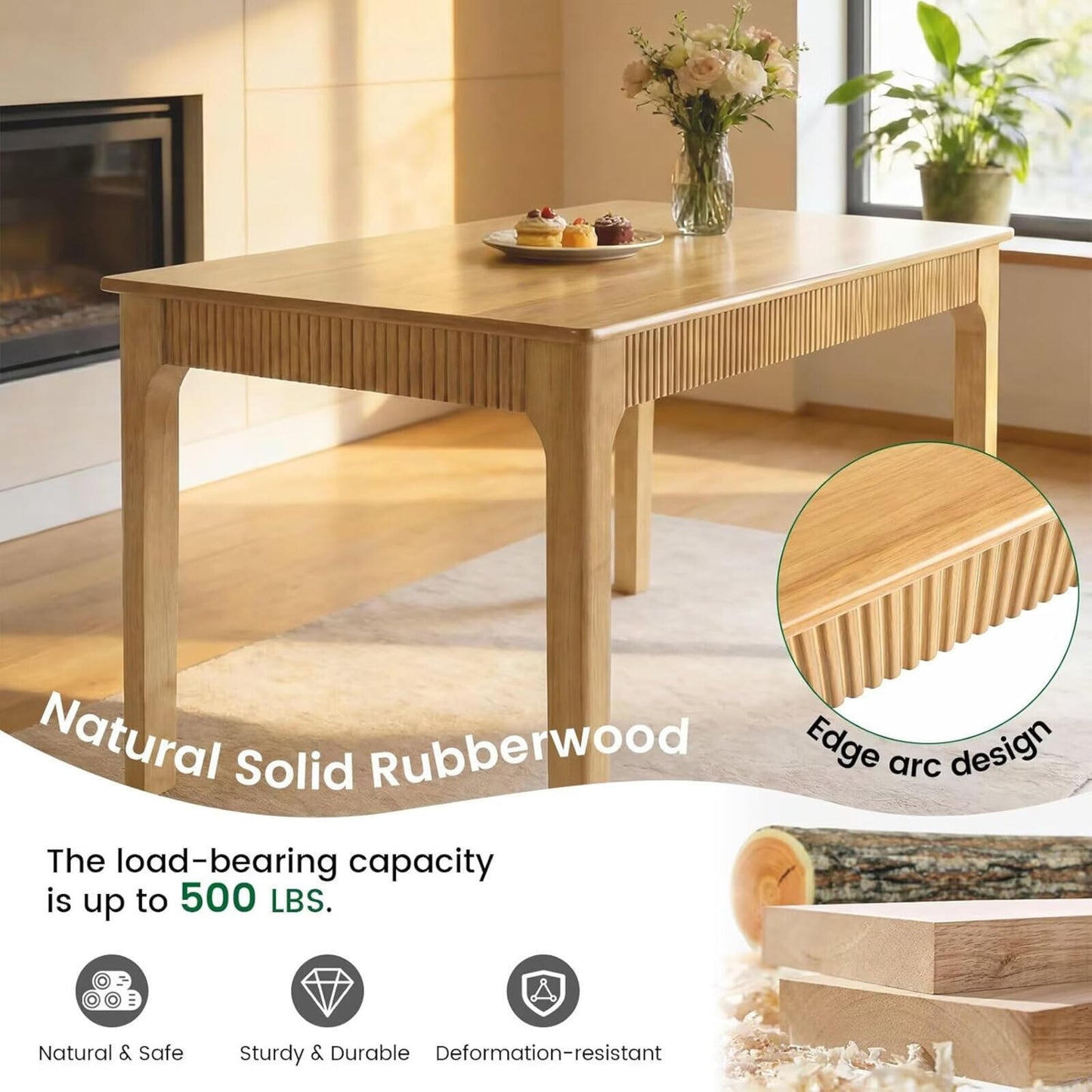 31.5" Solid Wood Dining Table for 2 - Modern Farmhouse Design for Small Spaces