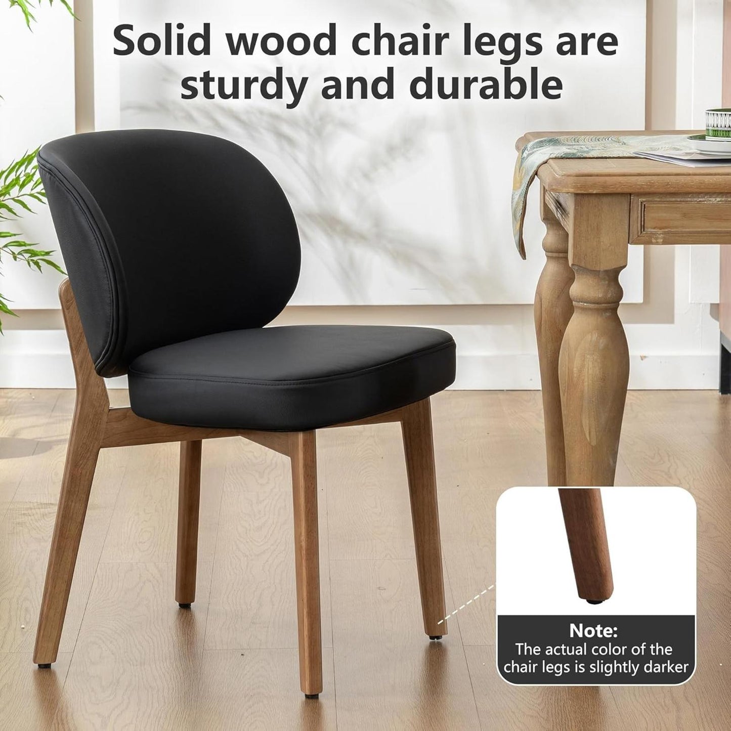Black Dining Chair with High Back Single Mid Century Modern Kitchen Chair