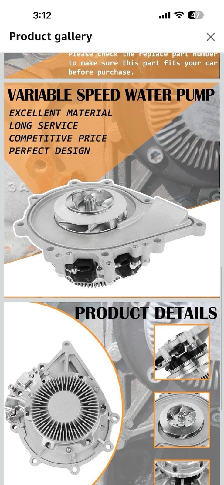Detroit DD15 DD13 Belt Driven Water Pump EA4712001101 Fits Freightliner Cascadia