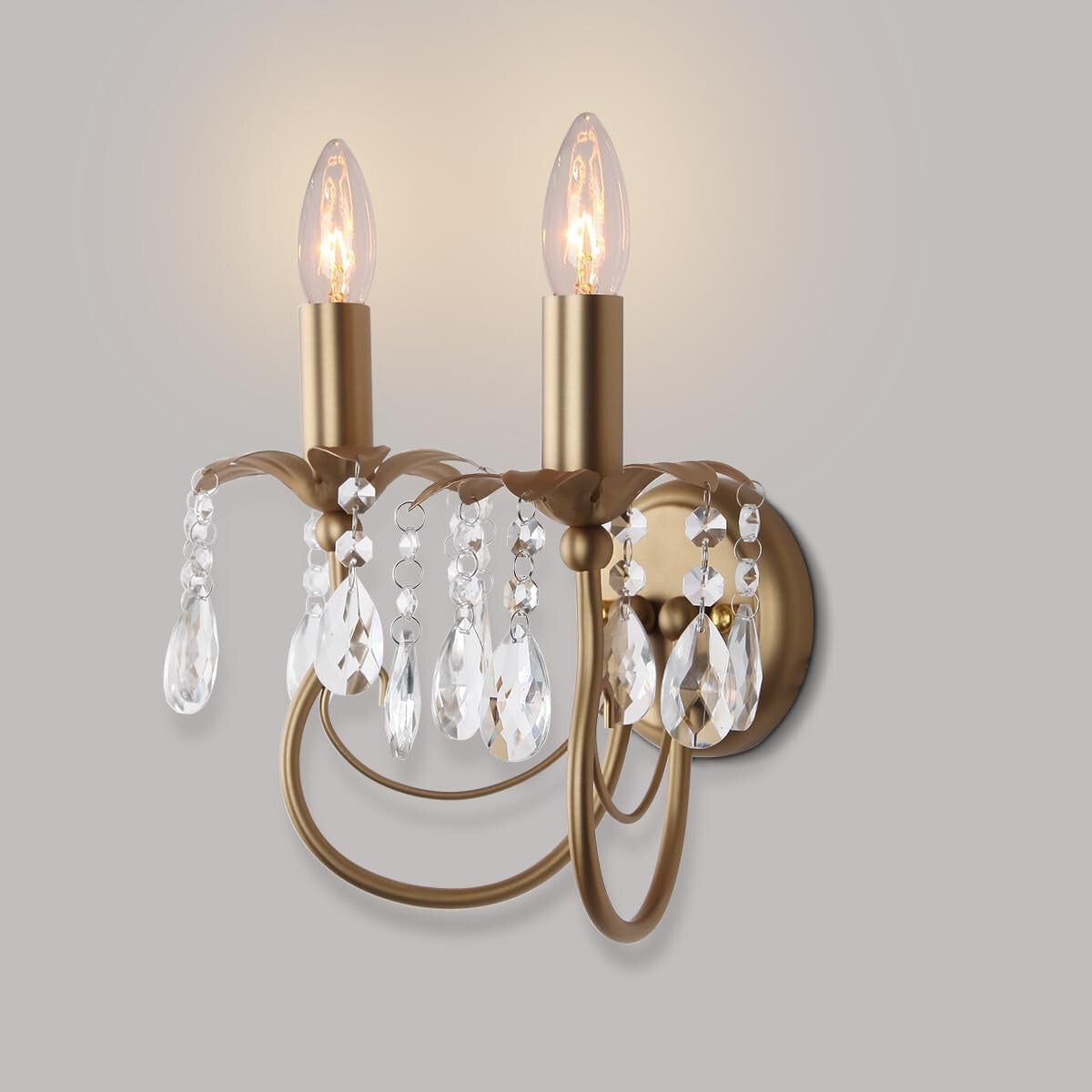 Crystal Wall Sconce Vintage Candle Wall Sconces Gold Wall Lamp Antique Sconces H