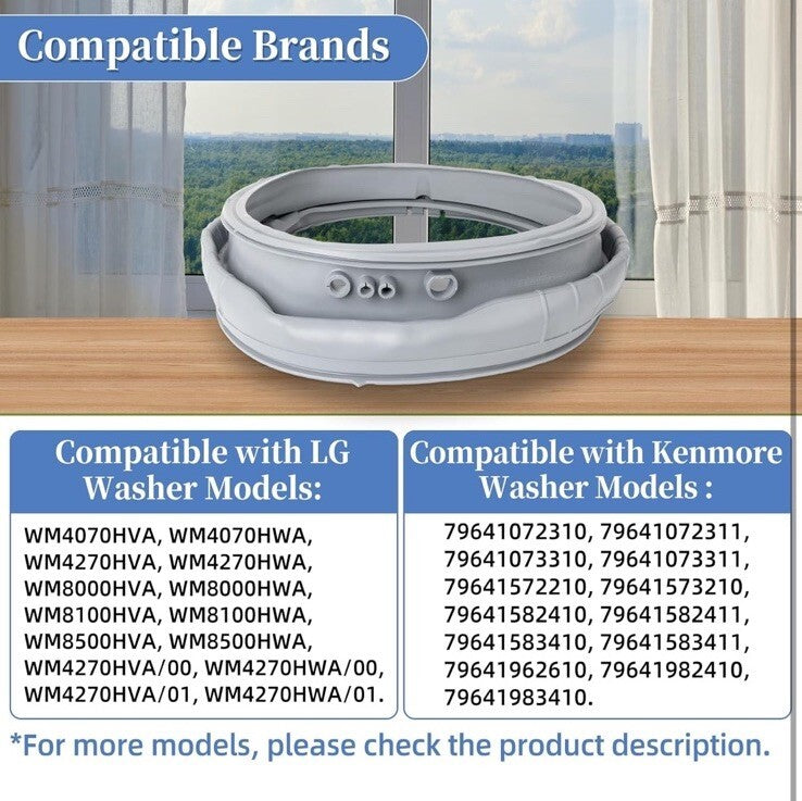MDS47123608 Washer Door Boot Gasket Seal for LG Kenmore WM4070HVA/HWA WM8000HVA