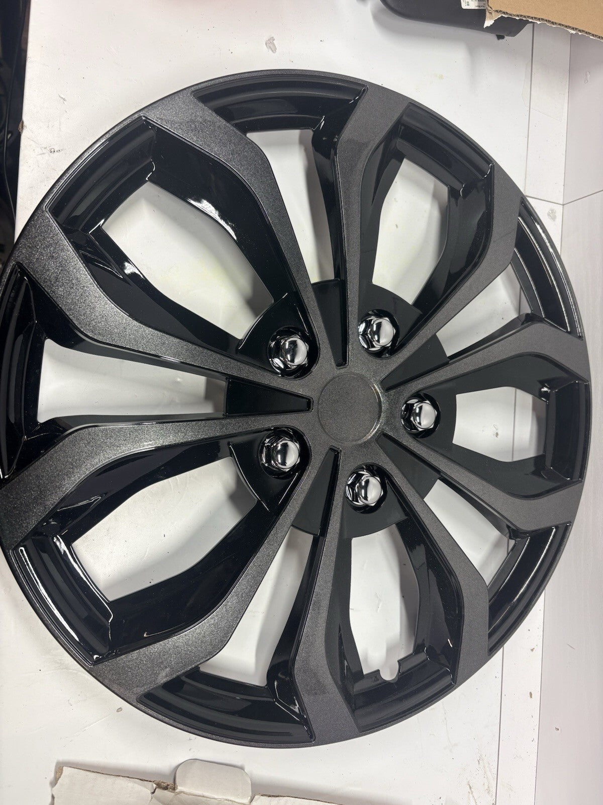 Gunmetal 17" Wheel Cover Hubcaps 4PC Set Universal Fit ABS Plastic Snap On