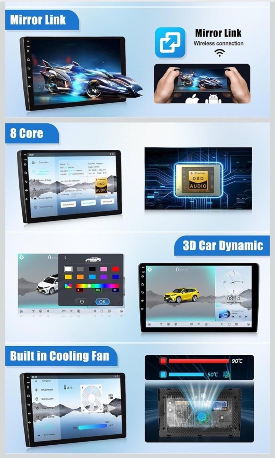 Car Radio for Honda Accord 10th Gen 2018-2022 Android 10'' Touchscreen 8 Core