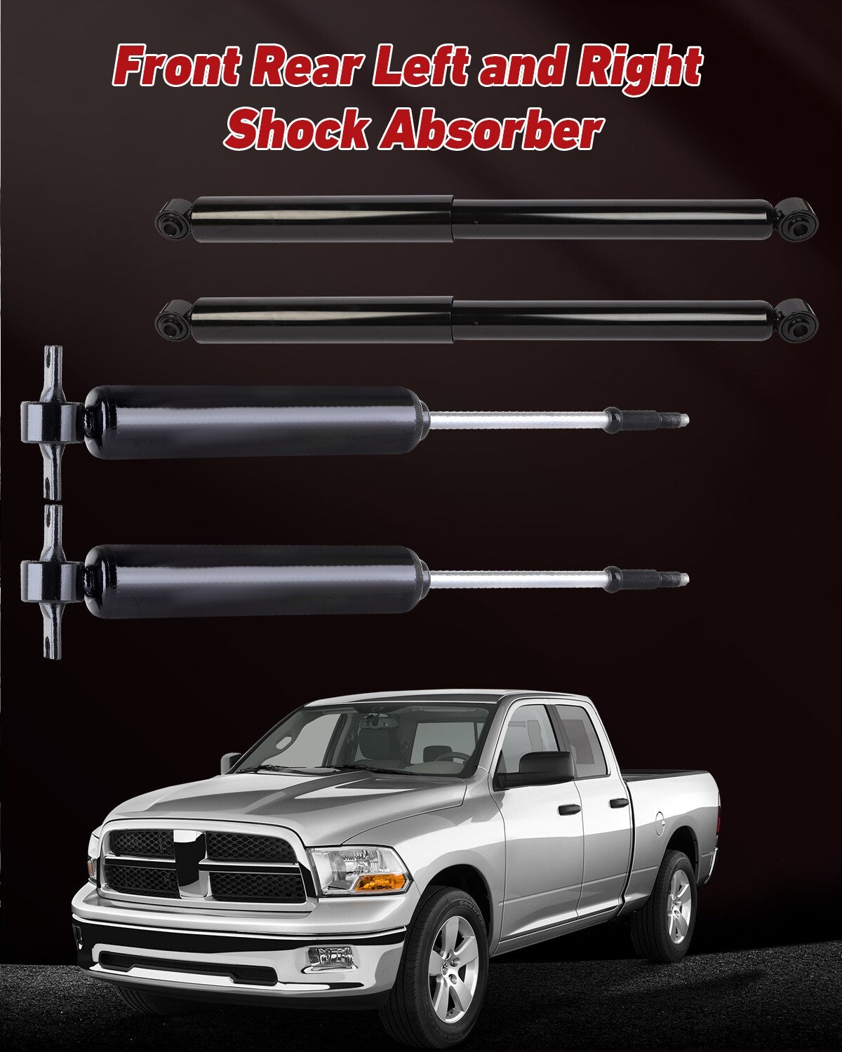 4x Front Rear Shock Absorbers For 2003-13 Ram 2500 3500 2WD 06-12 Dodge Ram 1500
