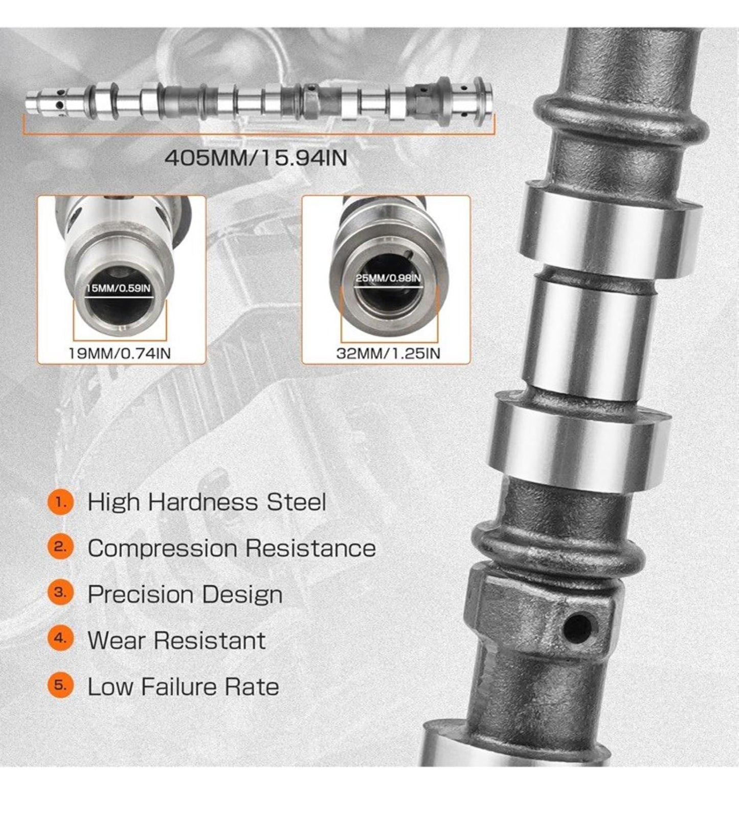 Right Side Engine Exhaust Camshaft Compatible with Chrysler Dodge Ram Jeep 3.6L