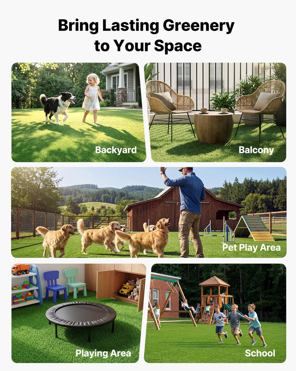 Artificial Grass 16 Ft x 7 Ft Fake Turf Rug Indoor Outdoor Carpet Mat Patio