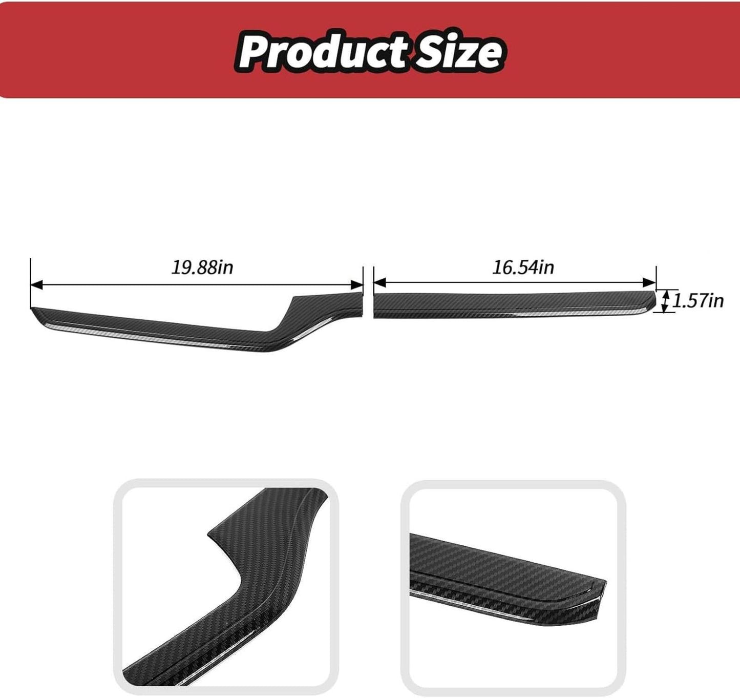Carbon Fiber Interior Center Console Dash Panel Cover Trim for Chevrolet Chevy