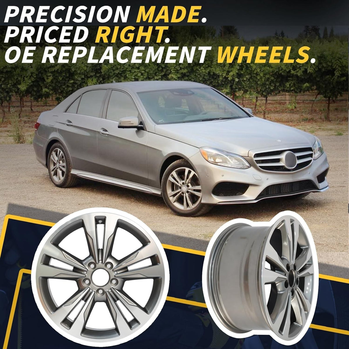 New 18" x 8.5" Alloy OEM Design Wheel for 2014-2016 Mercedes E350 E400 Rim