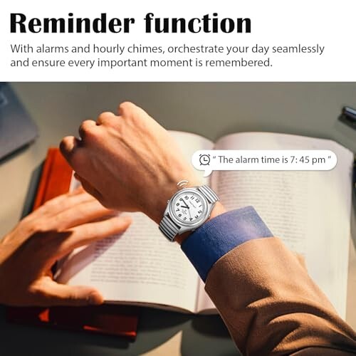 Atomic Talking Watch for Elderly,Blind,Loud Clear English Voice | silver