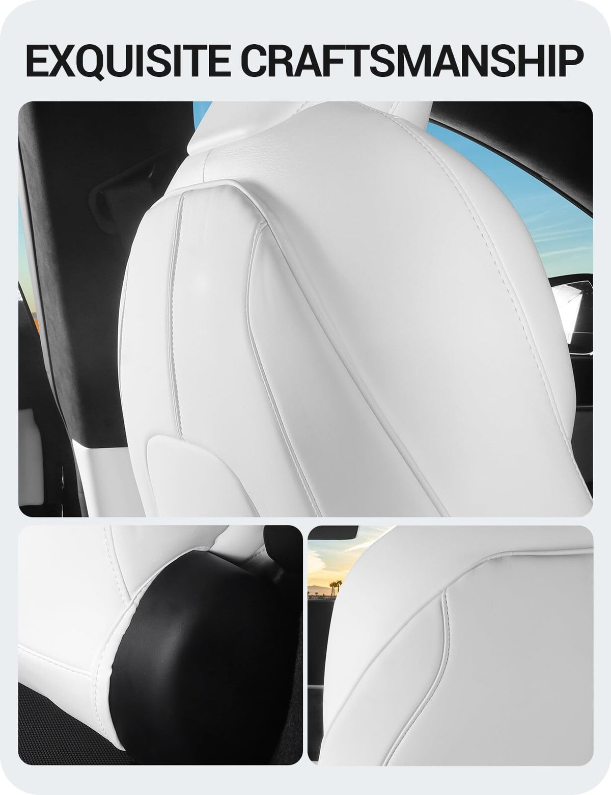 2026 Tesla Model Y(Juniper)/3/S/X Leather Seat Back Kick Protector, Backseat ...