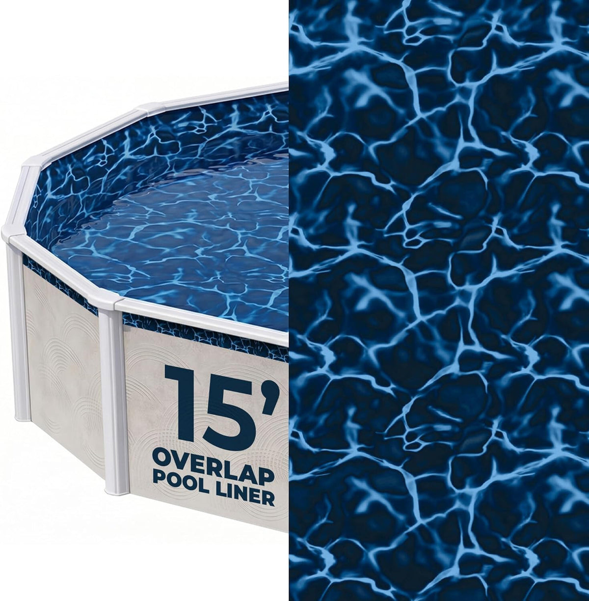 Evening Bay 15-Ft round Overlap Pool Liner for Above-Ground Steel Wall Pools – W