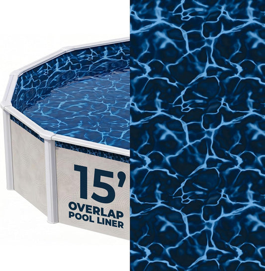 Evening Bay 15-Ft round Overlap Pool Liner for Above-Ground Steel Wall Pools – W