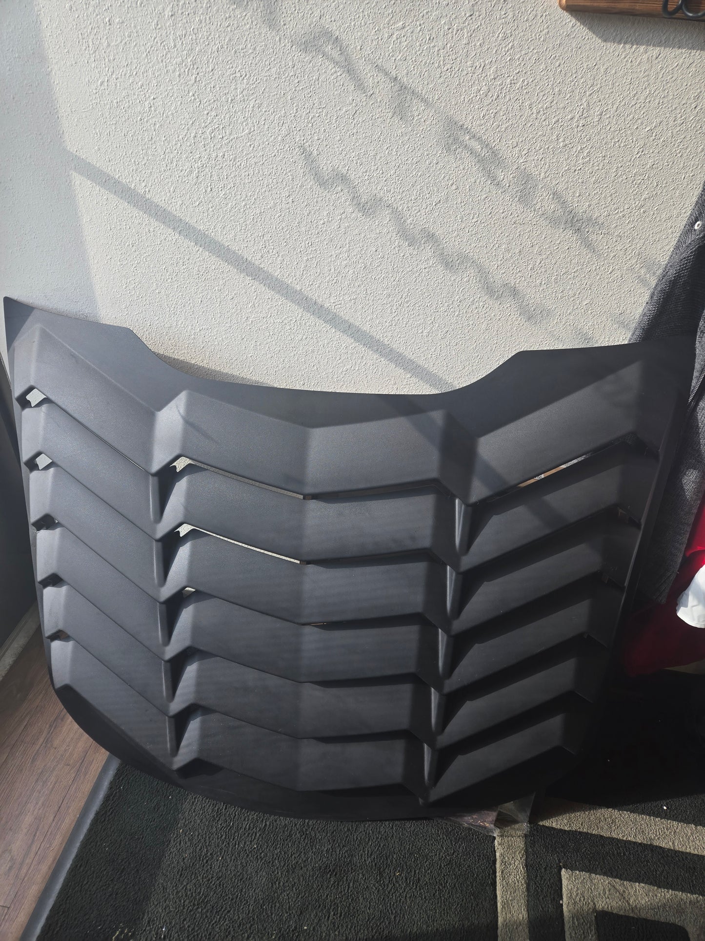 Rear Window Louver for Ford Mustang 2015 2016 2017 2018 2019 2020 2021 2022 2023 Windshield Scoop Sun Shade Cover Vent GT Lambo Style Custom Fit All Weather ABS (Matte Black)