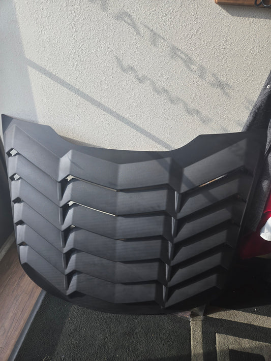 Rear Window Louver for Ford Mustang 2015 2016 2017 2018 2019 2020 2021 2022 2023 Windshield Scoop Sun Shade Cover Vent GT Lambo Style Custom Fit All Weather ABS (Matte Black)