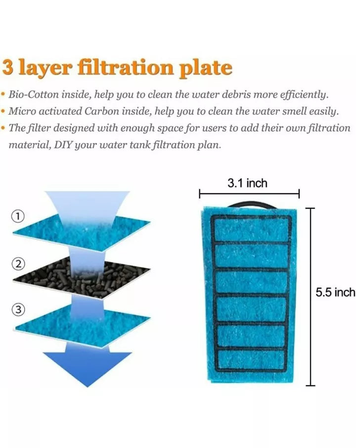 Aquarium Internal Filter 3 to 20 Gallons for Turtle Tanks Reptiles Amp