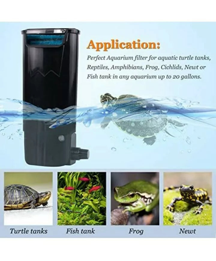 Aquarium Internal Filter 3 to 20 Gallons for Turtle Tanks Reptiles Amp