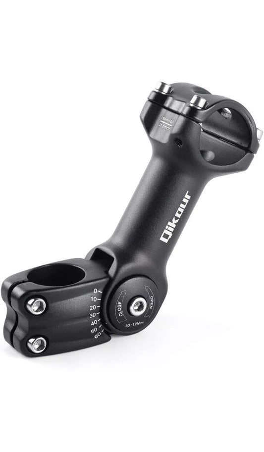 Bike Stem Adjustable 60 Degree 31.8mm 1-1/4" / 25.4mm 1" Handlebar Stem for MTB,