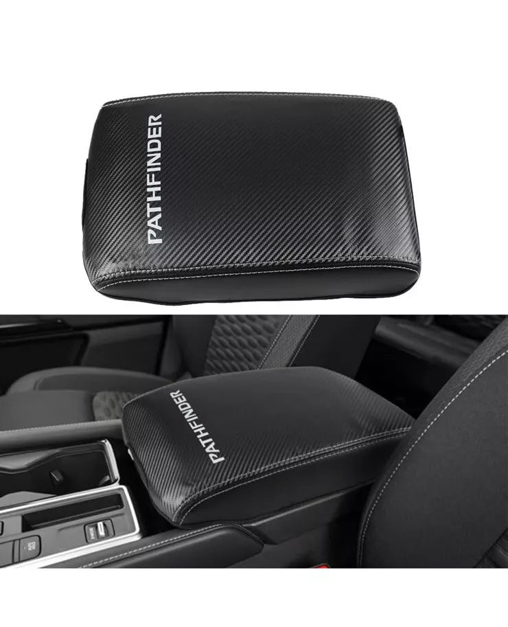 Center Console Cover Box NonScratch Leather Carbon-fiber Nissan Pathfinder 22-24