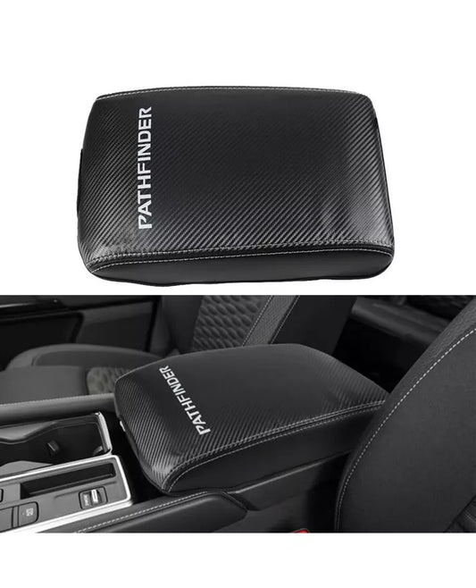 Center Console Cover Box NonScratch Leather Carbon-fiber Nissan Pathfinder 22-24
