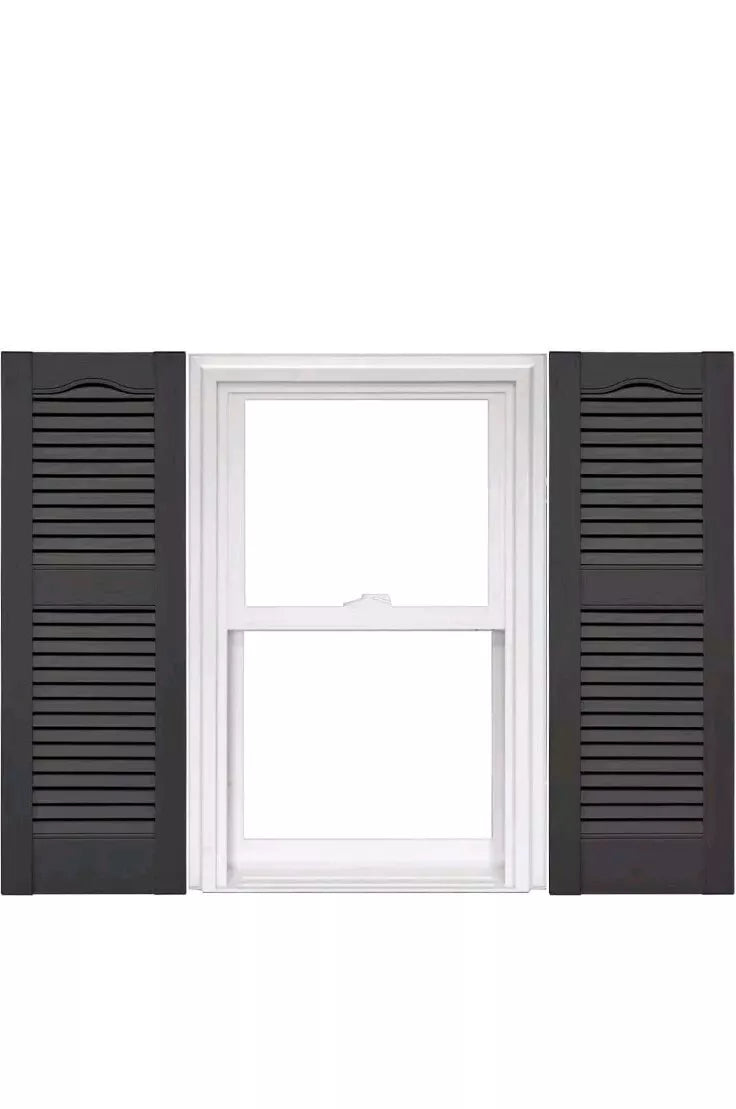 Mid America Open Louver Vinyl Shutters 14.5in. Wide (1 Pair) - 14.5 x 64