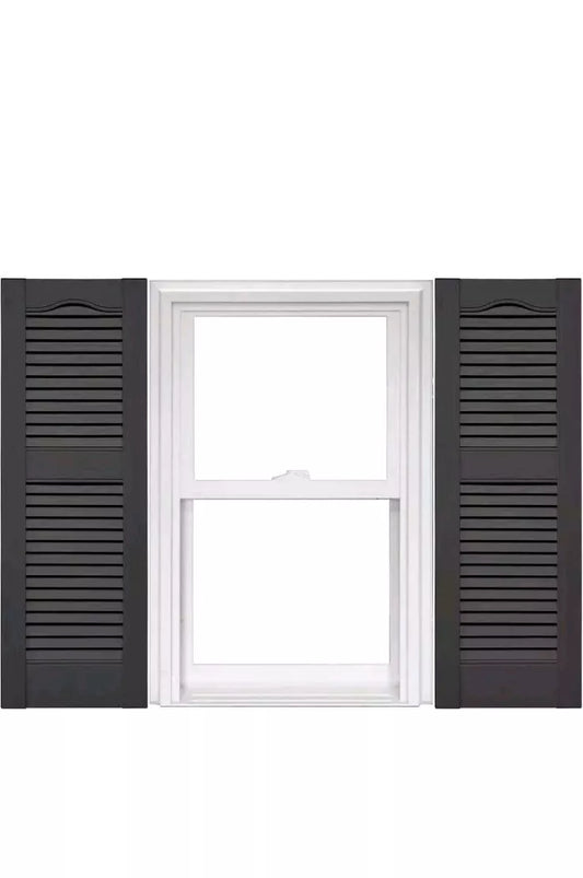 Mid America Open Louver Vinyl Shutters 14.5in. Wide (1 Pair) - 14.5 x 64