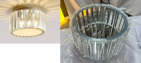 Modern Crystal Ceiling Light Fixture H 5.89'' x W 8.66' Mini Flush Mount Crystal
