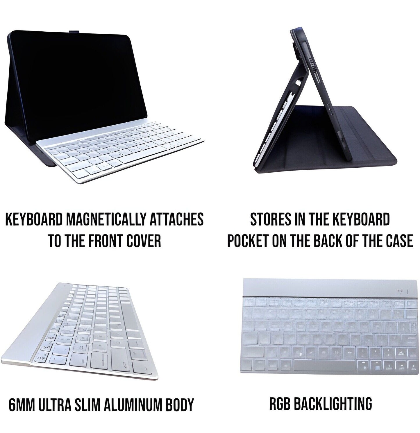Baslof iPad (Air 4, 5 and Pro 11) Keyboard Case with Handle & Pencil Holder, F18