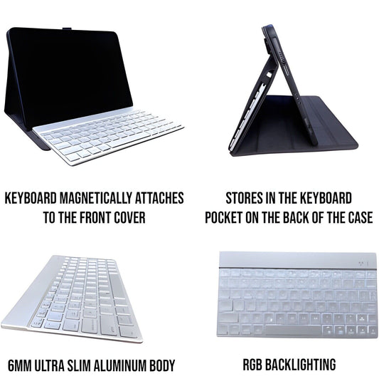 Baslof iPad (Air 4, 5 and Pro 11) Keyboard Case with Handle & Pencil Holder, F18