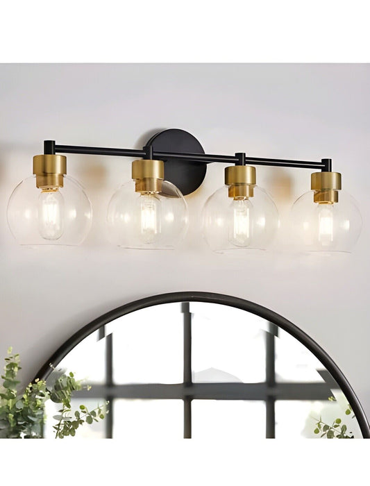 Black And Gold Bathroom Light Fixtures 4 Lights Bathroom Vanity Light Black Roun
