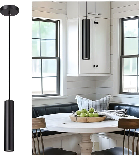 Black Pendant Light, LED Modern Pendant Light Fixture for Kitchen Island, Ind...