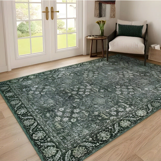 Lahome Green 8x10 Rugs for Living Room, Vintage Washable Area Rugs