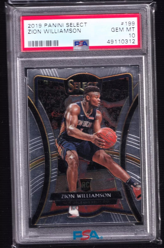 2019-20 Panini Select  Zion Williamson #199 Premier Rookie RC PSA 10 Fast Ship