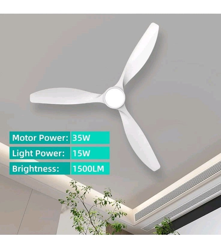 Roomratv Ceiling Fans with Lights,Large Airflow 52inch Modern Ceiling Fan wit...