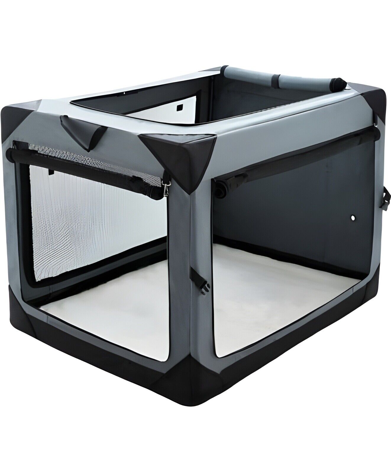 36 Inch Collapsible Crate for Large Dogs, 4-Door Foldable Soft Kennel with Ch...