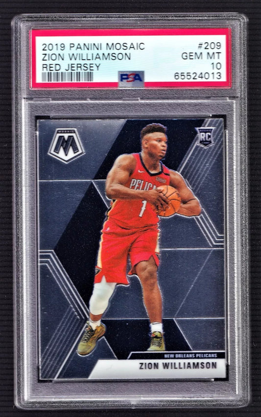 2019 Mosaic Zion Williamson 🟥Red Jersey RC Rookie Variation PSA 10 LOW POP SP