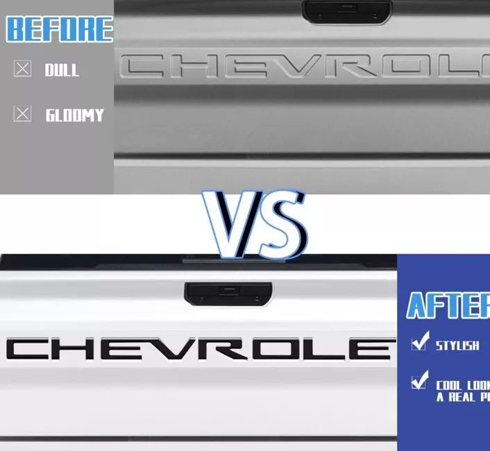 3D Tailgate Insert Letter Emblem for Chevrolet Silverado 1500 2500HD 2019-2023