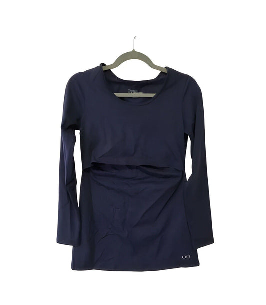 Modern Eternity Long Sleeves Round Neck Pullover Nursing Top Navy Women's Large