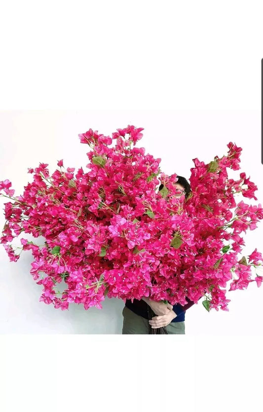 40Pcs in Bulk Artificial Bougainvillea Silk Flowers Branches Long Plant Stems...