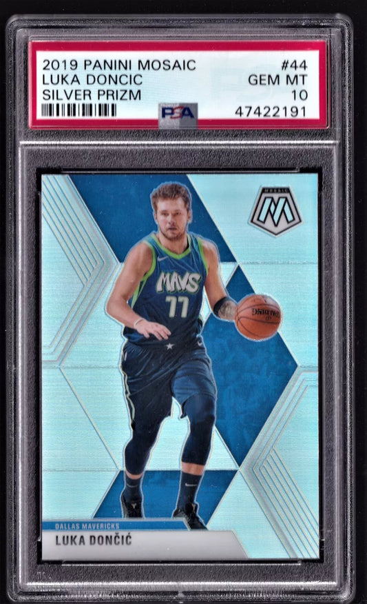 2019-20 Panini Mosaic #44 Luka Doncic🎆 SILVER PRIZM 🎆PSA 10 MINT LOW POP NBA
