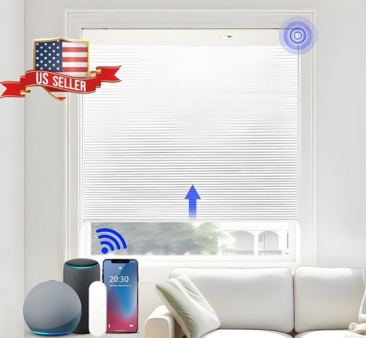 Motorized Roller Blind Window Remote Control Blackout Smart Roller Shade 34”x64”