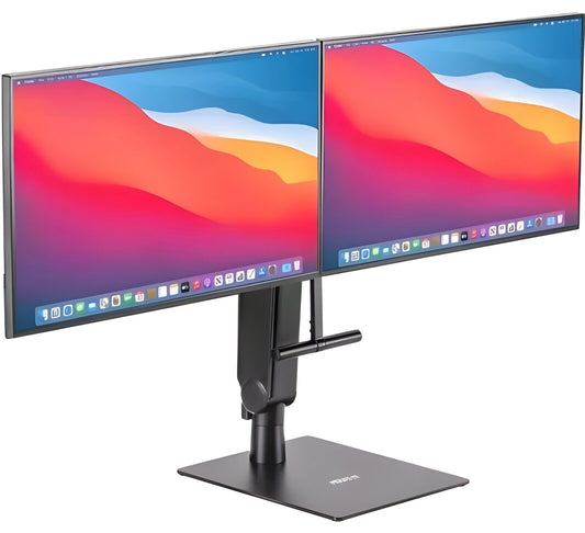 Mount-It! Freestanding Dual Monitor Stand 17" to 32", Height Adjustable, Tension