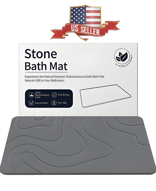 Stone Bath mat Diatomaceous Earth Bath Mat 23.6”x15.4” Quick Dry Easy Cleaning