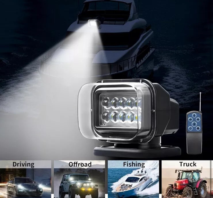 50W Led Search Light for Boat Marine12 V Spot Lightfor Offroad Cars Remote...CP