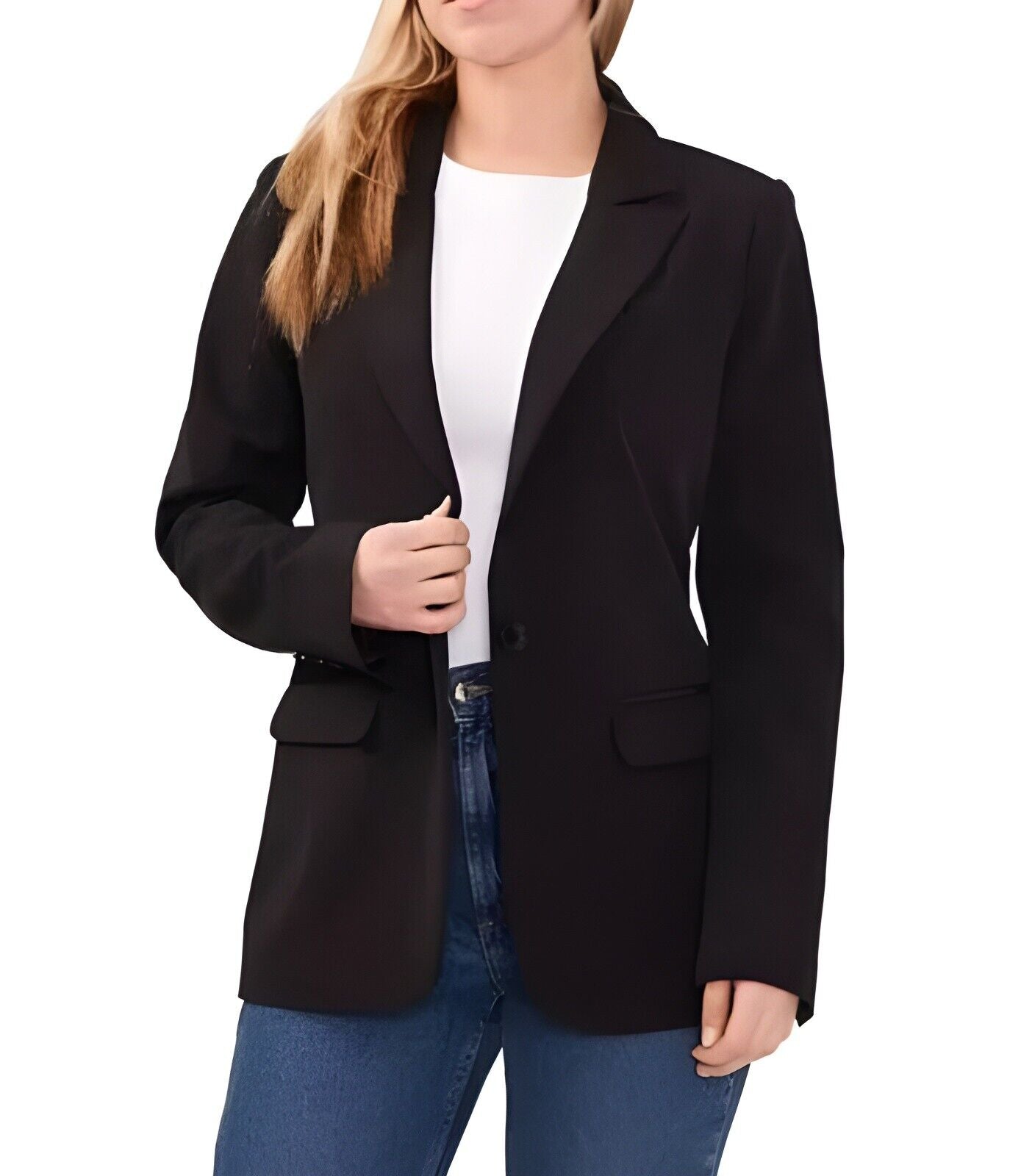 Vince Camuto Ladies Fully Lined Padded Shoulder Split Blazer Size XS Black